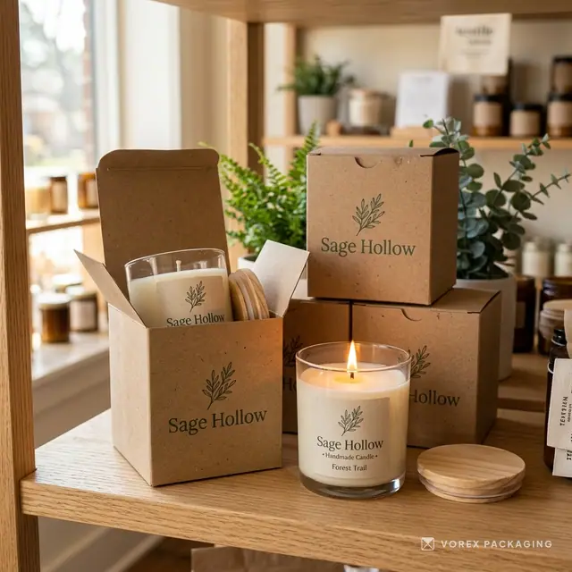Custom Kraft Candle Boxes by Vorex