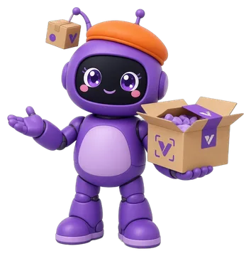 Vorex, the Vorex Packaging mascot, presenting an open box